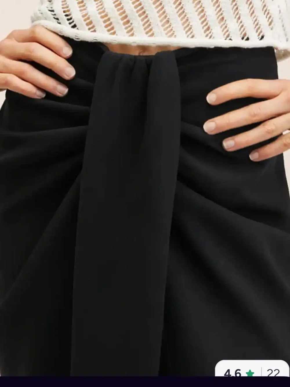 Nwt mango Black front pleat Draped Midi Skirt - Women - Picture 4 of 8
